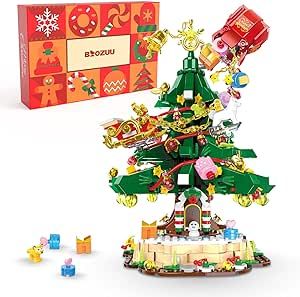BOOZUU Christmas Tree Building Block Set - 1124 Pieces Large Xmas Tree House Brick Toy, 2023 Christmas Holiday Present Idea,Creative Decorations Birthday Gift Toy for Kids and Adults