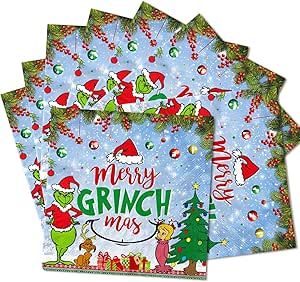 Christmas Napkins Decoration,40pcs Disposable Merry Christmas Napkin Paper for 2022 Xmas Holiday Party Supplies (white)
