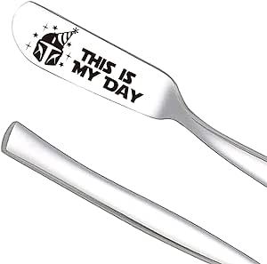 This is My Day Starwars Birthday Funny Butter Knife, Engraved Stainless Steel Peanut Butter Spreader Cream Cheese Knives, Novelty Anniversary Christmas Gifts for Sandwich Bread Toast Butter Lover