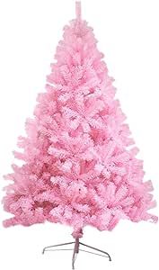 CCINEE 6ft Pink Artificial Christmas Tree, 700 Branch Tips Hinged Spruce with Metal Stands, Easy Assembly, for Xmas Holidy Home Party Decoration