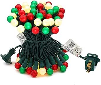 novrose Christmas Lights Outdoor 19 FT 70 LED Pearlized Glass Bulbs Multi Color UL Certified Christmas String Lights for Indoor Party Christmas Tree Holiday Halloween Decor
