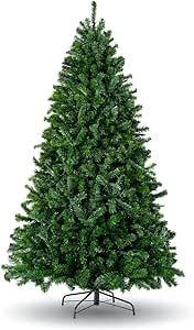 6ft Artificial Holiday Christmas Tree, Unlit Premium Hinged Spruce Holiday Xmas Tree with Metal Foldable Stand for Home, Office, Party Decoration