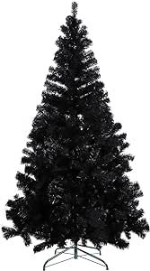 CCINEE 6 Feet Pine Christmas Tree Decor with Solid Metal Stand Artificial Full Black Tree Xmas Decorations for Themed Party Indoor Outdoor Living Room Home
