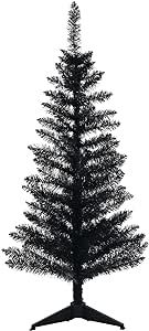 Artificial Christmas Tree,Halloween Decoration Tree Xmas Pine Tree with PVC Leg Stand Base Holiday Decoration for Indoor and Outdoor(4ft Black