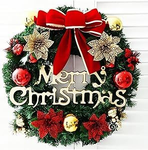 30cm Christmas Wreath Simulation Wreath Hanging Window Props On The Door, Background Christmas Tree Accessories