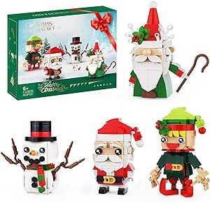 Christmas Building Blocks Santa Claus,Snowman,Elf and Gnome Building Bricks headz Toys Ornaments Compatible for Lego for Kids 6+(563pcs)