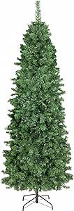YuleYard 6.5ft Pencil Christmas Tree, Slim Artificial Spruce Tree for Small Spaces, Ideal for Modern Decor and Festive Ambiance