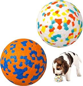 DragonflyDreams 2Pcs Indestructible Balls for Dogs, Unbreakable Dog Ball, 3'' Dog Toys Balls for Aggressive Chewers, Interactive Dog Toys, Training Catch & Fetch, Tough Chew Toy