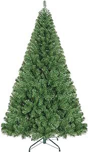 leheyhey 7ft Artificial Christmas Pine Tree Holiday Xmas Green Tree for Home Office Holiday Party Indoor Outdoor Decoration Full Hinged Christmas Tree with 1022 Branch Tips and Metal Foldable Stand