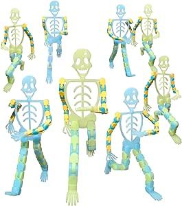 Fidgets Sensory Toys,Halloween toys Transformable Chain Skeleton Toys,Toddler Sensory Toys Imaginative Play & Stimulating Creative Learning,8PCS Skeleton Toys,Fluorescent
