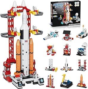 Space Exploration Shuttle Toys for 8-13 Year Old Boys, 12-in-1 STEM Project Aerospace Rocket Building Block Toy,Science Kits for Kids Age 8-14, Birthday Christmas Easter Gifts for Children Age 7-9