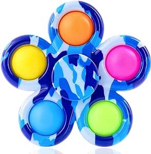 Nutty Toys Fidget Spinner Dimple Popper Sensory Toy - Top Stress & Anxiety Relief Gifts 2023 Unique Christmas Stocking Stuffers Idea for Toddler Kids & Adults Best Teen Girl Teenage Boys Tween Present