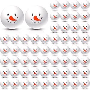 Sosation 60 Pcs 1.57 Inch Snowman Stress Balls Bulk Snowmen Stress Toys Christmas Squishies Toys Small Foam Snowballs for Winter Christmas Game Decorations Stocking Stuffers Gifts Goodie Bag Fillers