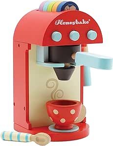 Le Toy Van - Honeybake Premium Wooden Cafe Machine Set - Pretend Kitchen and Cafe Play Toy Set | Kids Role Play Toy Kitchen Accessories (TV299), Small