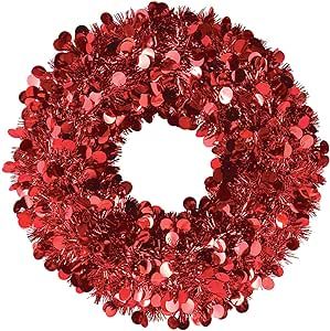 Red Jumbo Wreath Christmas Decoration -17", 1 Pc.