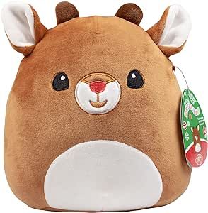Squishmallows 8" Rudolph - Officially Licensed Kellytoy Christmas Plush - Collectible Soft & Squishy Reindeer Stuffed Animal Toy - Rudolph the Red Nosed Reindeer - Gift for Kids, Girls & Boys - 8 Inch