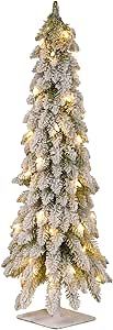 National Tree Company Pre-lit Artificial Mini Christmas Tree | Includes Pre-strung White Lights | Snowy Downswept Forestree - 3 ft