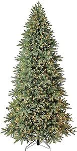 Evergreen Classics 9 ft Pre-Lit Colorado Spruce Artificial Christmas Tree, Warm White LED Lights
