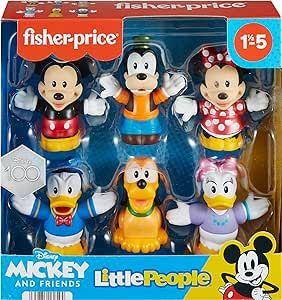 Fisher-Price Little People Toddler Toys Disney 100 Mickey & Friends Figure Pack with 6 Characters for Ages 18+ Months