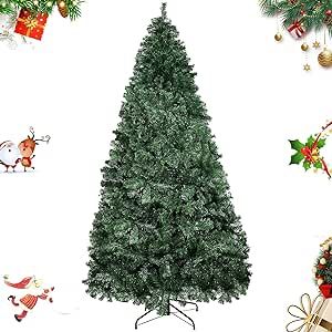 YouMedi 7.5ft Premium Spruce Artificial Holiday Christmas Tree for Home, Party Decoration, Easy Assembly, Metal Hinges & Foldable Base - Fire-Resistant Material