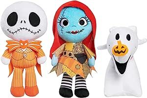 Disney Tim Burton's The Nightmare Before Christmas Halloween Small Plushie 3-piece Set, Officially Licensed Kids Toys for Ages 3 Up by Just Play