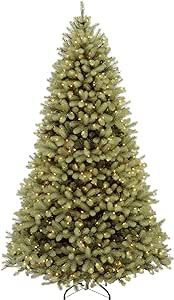 National Tree Company Pre-lit 'Feel Real' Artificial Giant Downswept Christmas Tree, Green, Douglas Fir, Dual Color LED Lights, Includes PowerConnect and Stand, 10 feet